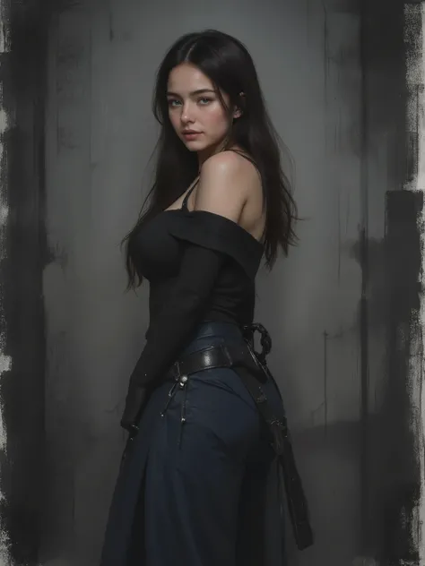 sketch painting, marinette Dopanchan, A very beautiful and cute 22 year old woman with a slight smile. (((Shy smile))), sharp focus on the face, (((Western eyes:1.5))), (((Extremely detailed ice-blue eyes, beautiful eyes, beautifully detailed eyes))), (((d...