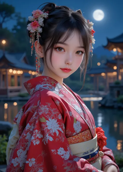 cuteloli,((最High Quality、masterpiece、high sensitivity、high definition、detailed instructions、Delicate Depiction、Fvalue:4.0)),(( kimono、Kimono beauty、Japanese woman、16 years old、cowboy shot)),(up hair、hairpin、Beautiful girl wearing Japanese furunose kimono)、...
