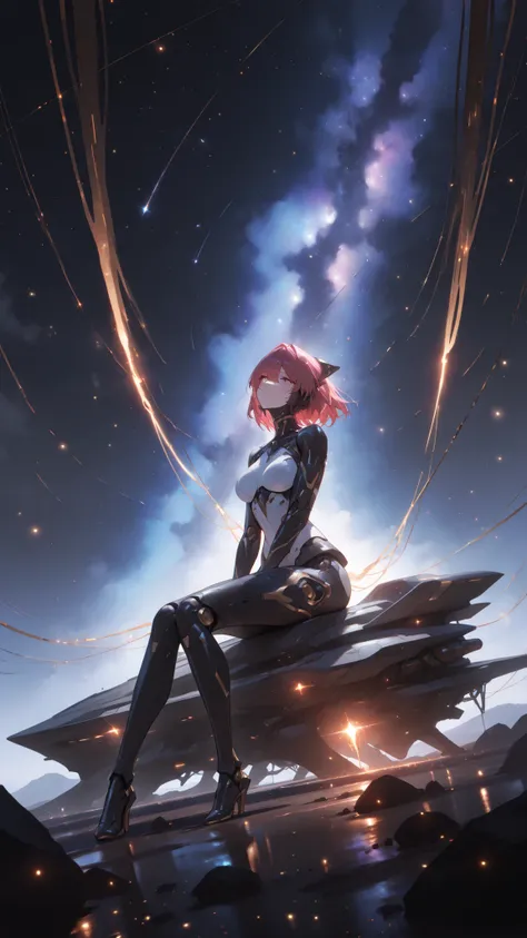 masterpiece, Highest Quality, amazing quality, very aesoftic, absurd, Newest,
forgotten_Star, aliens_Scenery, desoline_planet_surface,
womanhood_android, Humanoid_robot, mechanical_body, visible_joint, metal_limbs, synoftic_skin, exPosed_mechanism, robot_p...