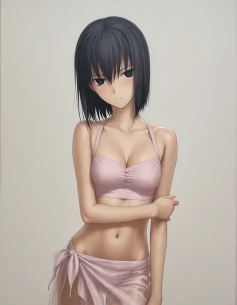 (sunlight) ,(white background, simple background),, from above,(), (dutch angle), pale skin, ((backlight)),((traditional media)) ,
...