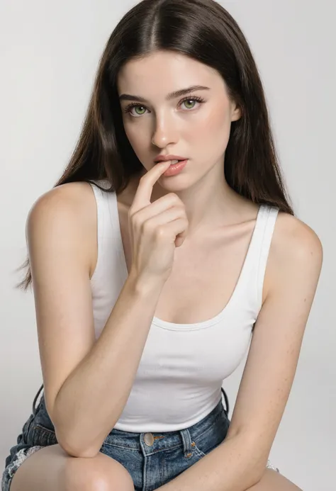 masterpiece、Highest Quality、Super Detailed、Newest、4K、Highly Detailed and Dramatic Digital Art、動態角度Highly Detailed and Dramatic Digital Art，Characteristics of one girl，pretty face of a 22-year-old girl、 clean skin 、 shiny hair 、green eyes、Makeup、head、Dutch ...