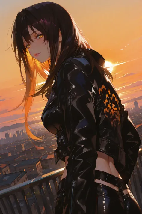 (masterpiece:1.5, ultra-detailed, in the style of Oh! Great, stylish manga illustration, perfect detailed 5 fingers, sharp and bold line art, strong contrast lighting, cinematic dutch angle composition, semi-realistic anatomy, beautiful anime girl with sle...