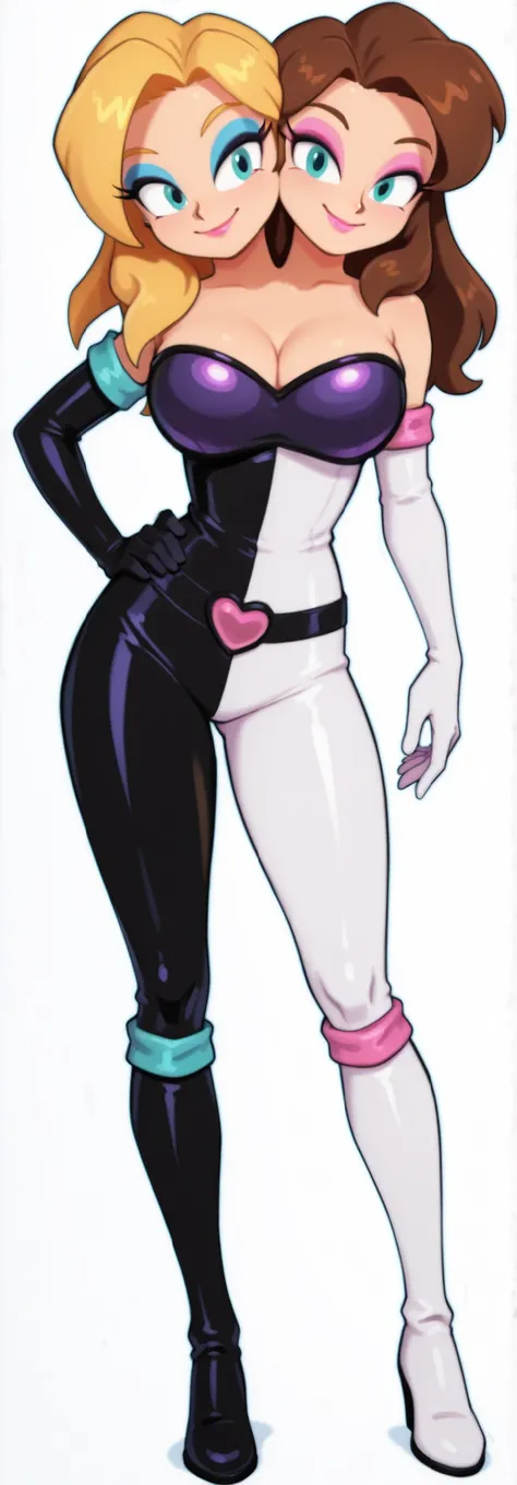 masterpiece) , (ultra-detailed) , (high quality) , (high resolution) , (best quality:1 . 5 , highres , UHD) , highres , absurdo , ultra detail , ultra quality , Ultra resolution , 16k , 1girl , (2heads:1 . 5) , ((girl with two heads)) , golden blonde hair ...