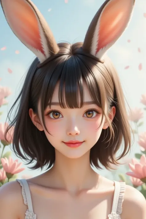 ウサギの耳をつけた女の子