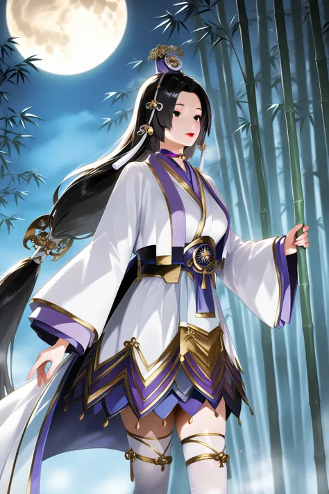 月夜の竹林、神秘の少女✨