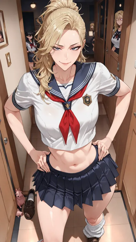 
(Mature Woman Standing on a Straw Covered Floor, Legs slightly apart, Place your hands on her hips .) standing with her legs slightly open on a floor covered with straw with dim lighting, Empty Piggy House. cowboy shot, (strong-willed woman. Delinquent ) ...