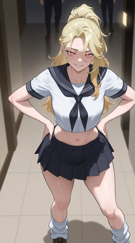 
(Mature Woman Standing on a Straw Covered Floor, Legs slightly apart, Place your hands on her hips .) standing with her legs slightly open on a floor covered with straw with dim lighting, cowboy shot, (strong-willed woman. Delinquent ) ((Diagonal eyes)), ...