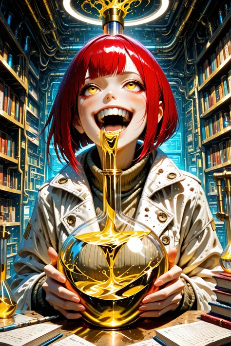 (masterpiece, very detailed, Highest Quality, Photorealistic Stick, high contrast), young woman before the performance, solo, (Red Short Bob:1.4), beautiful character design, perfect contrast, anatomically accurate, young face, beautiful and delicate eyes,...