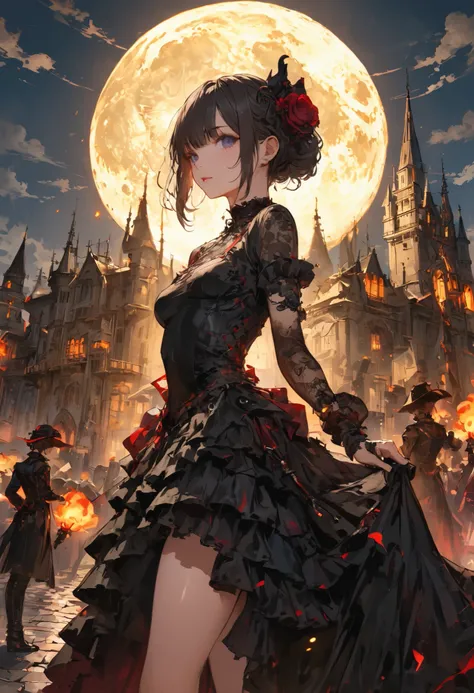 ((people々The parade of))、brown hair，shortcuts，unkempt hair，Short braided hair，Neat，スレンダー美people，correct attitude，small breasted，beautiful legs，The enchanting gray-blue eyes are shining like stars，Saggy Eyes，bright color,beautiful eyes,A delicate smile,cowb...