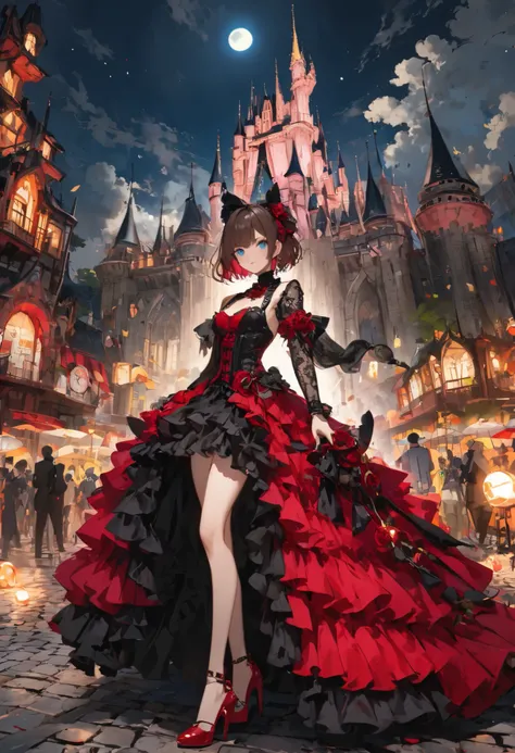 ((people々The parade of))、bright color,beautiful eyes,A delicate smile,Textured Skin,masterpiece,Kilo,best quality,gentle and beautiful woman,brown hair,shortcuts,unkempt hair,Short braided hair,Neat,スレンダー美people,correct attitude,small breasted,beautiful le...