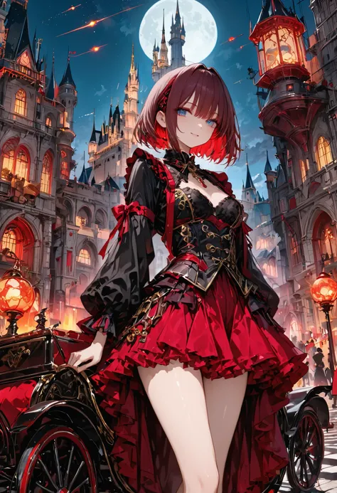 ((people々The parade of))、bright color,beautiful eyes,A delicate smile,Textured Skin,masterpiece,Kilo,best quality,gentle and beautiful woman,brown hair，shortcuts，unkempt hair，Short braided hair，Neat，スレンダー美people，correct attitude，small breasted，beautiful le...