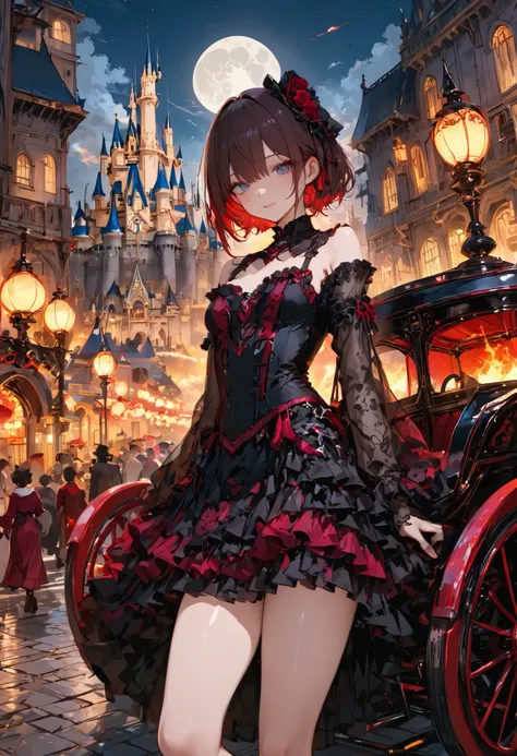 ((people々The parade of))、bright color,beautiful eyes,A delicate smile,Textured Skin,masterpiece,Kilo,best quality,gentle and beautiful woman,brown hair，shortcuts，unkempt hair，Short braided hair，Neat，スレンダー美people，correct attitude，small breasted，beautiful le...