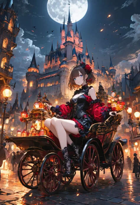 ((people々The parade of))、bright color,beautiful eyes,A delicate smile,Textured Skin,masterpiece,Kilo,best quality,gentle and beautiful woman,brown hair，shortcuts，unkempt hair，Short braided hair，Neat，スレンダー美people，correct attitude，small breasted，beautiful le...