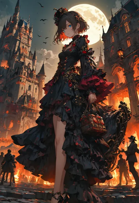 ((people々The parade of))、brown hair，shortcuts，unkempt hair，Short braided hair，Neat，スレンダー美people，correct attitude，small breasted，beautiful legs，The enchanting gray-blue eyes are shining like stars，Saggy Eyes，bright color,beautiful eyes,A delicate smile,cowb...