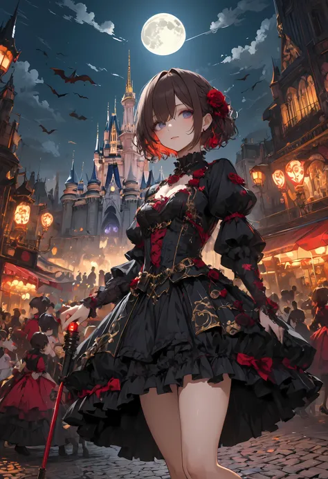 ((people々The parade of))、bright color,beautiful eyes,A delicate smile,Textured Skin,masterpiece,Kilo,best quality,gentle and beautiful woman,brown hair,shortcuts,unkempt hair,Short braided hair,Neat,スレンダー美people,correct attitude,small breasted,beautiful le...