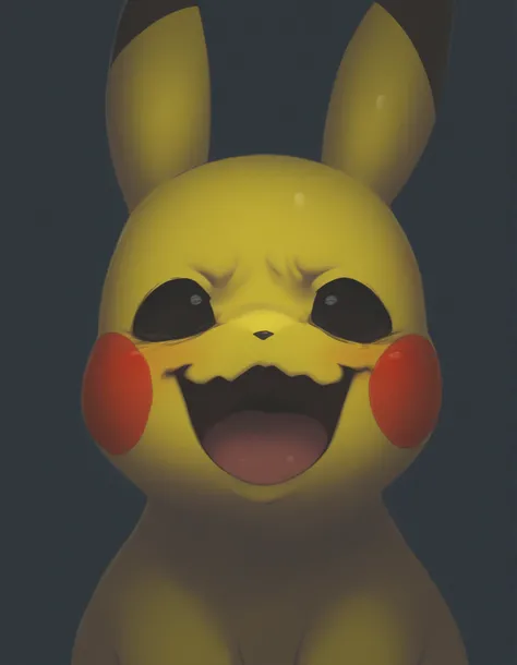 pearlyals   1girl, (solo:1.2), pokemon_\(species\), pikachu, face focus, crazy eyes, wavy mouth, mouth open, BREAK lazypos, lineless, best anatomy, HDR, 8K, high detail RAW color art, high contrast,  