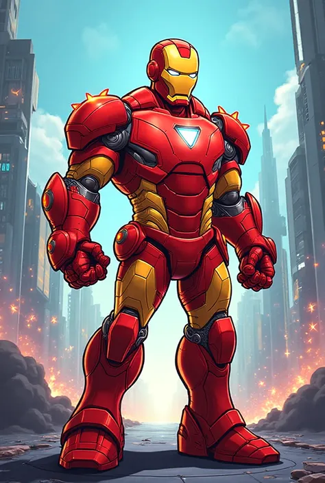 Cartoon-style Iron Man