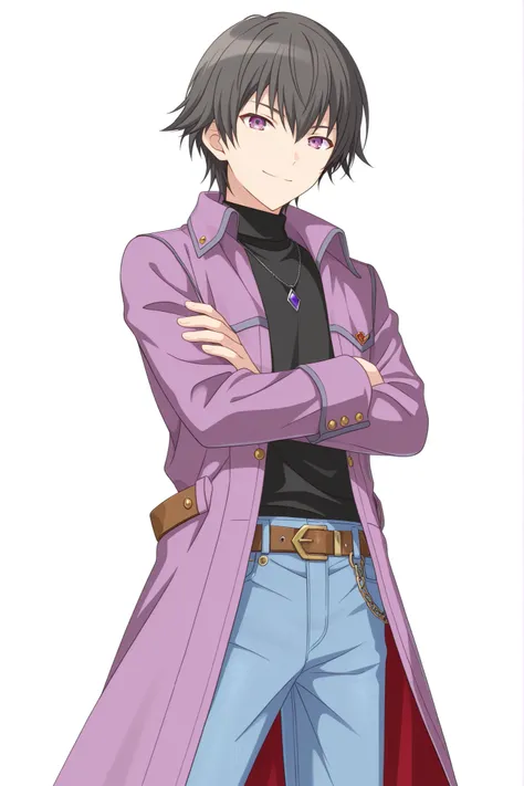 score_9, score_8_up, score_7_up, best quality, masterpiece, source_anime, anime coloring, Hair high revolution, anime screenshot style, official art project sekai, Detailed eyes, Perfect eyes, good eyes,
BREAK 
1boy, caelus black hair, purple eyes, Adult m...