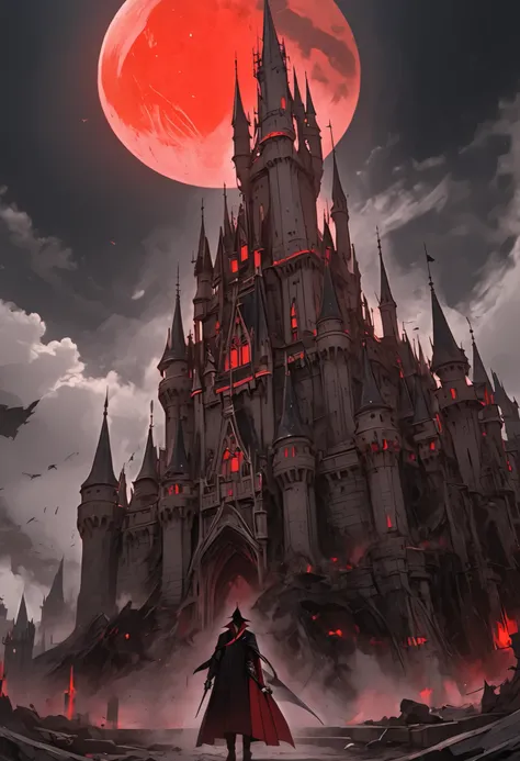 a timid elite vampire 、Ancestor Dracula、has the ability to destroy the world、but use abilities carefully、bright red moon、 Cinderella Castle 、Abilities Destroyed Castle、Broken Tower、
He has top class abilities but is timid
