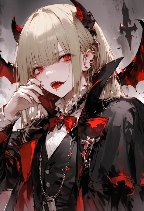 a timid elite vampire 、Ancestor Dracula、has the ability to destroy the world、but use abilities carefully、tears、
He has top class abilities but is timid