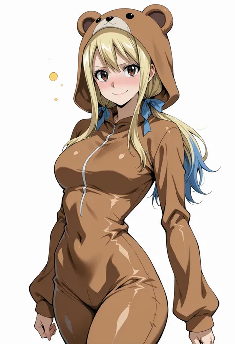 score_9, score_8_up, score_7_up, source_anime, lucy heartfilia, long hair, blonde hair, medium breasts, brown eyes,,, blue hair ribbon,, blush, drunk,, , looking at viewer,, , solo,, medium breasts, big ass, thick thigs, wide hips, slim waist, mature body...