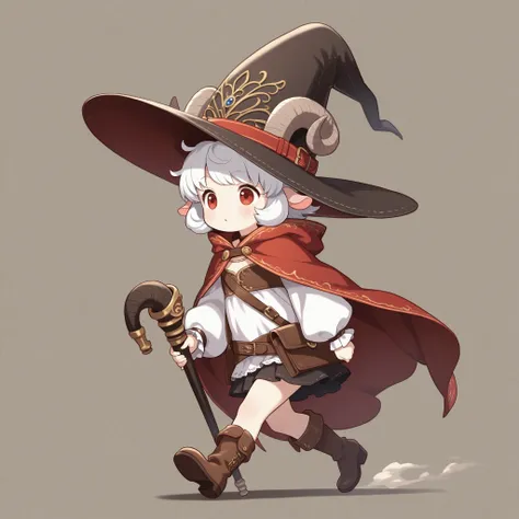 solo, that don't need people、Eliminate people、Only sheep、Sheep only、Sheep man、Red Eyes、2-speed walking sheep、top and bottom fantasy clothes、wrap the body in a cloak、holding a cane、Big hat on head、