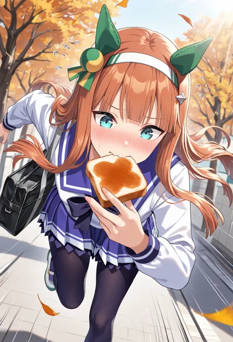 (masterpiece, best quality, perfect face:1.4), wide angle, silence suzuka \(umamusume\), horse ears, ear cover, white headband, small breasts, horse tail, tail on the lower back, proportional body, proportional,1 girl, beautiful hair, beautiful face, beaut...