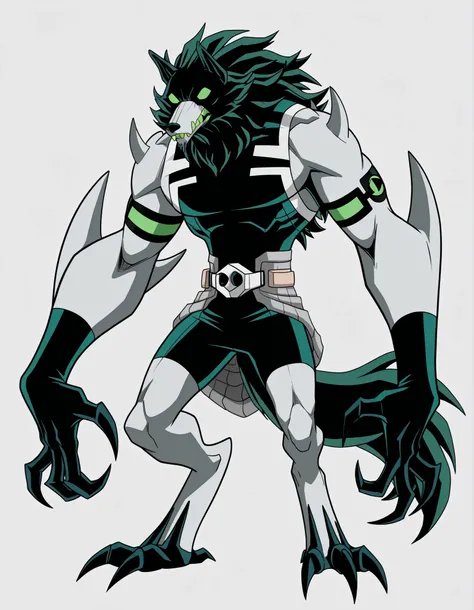 ((Highest Quality)), ((Simple Light Grey Background)), (My Hero Academia style), standing, (1male), (Male), mature male, mature man, solo, toned body, athletic body, Toned body, slender body, thick body, standing, Full body, (Blitzwolfer, anthropomorphic w...