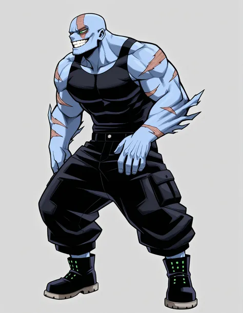((Highest Quality)), ((Simple Light Grey Background)), (My Hero Academia style), standing, (1male), (Male), mature male, mature man, solo, muscular body, athletic body, Toned body, thick body, standing, Full body, inhuman creature, inhuman tetramand monste...