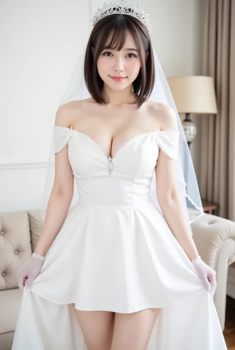 (Best quality: 1.5), (Realistic: 1.5), (1 person: 1.5), full body, Highly detailed, High resolution, 8k, Natural colored lips, Cute smile, Japanese woman, 20-year-old girl, beautiful and elegant features, perfect and beautiful face, large eyes with good ba...