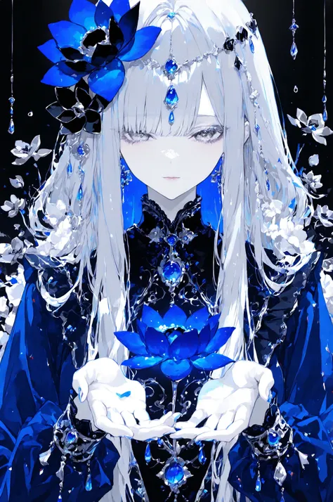 masterpiece, 最High Quality, High Quality, high definition,extreme aesthetic,details,超details,Fine,Thinning, (masterpiece:1.2, 最High Quality), (美しいdetailsな目:1.2), (beautiful in every detail、with a black lotus looks beautiful from a distance:1.1), (完璧なdetai...