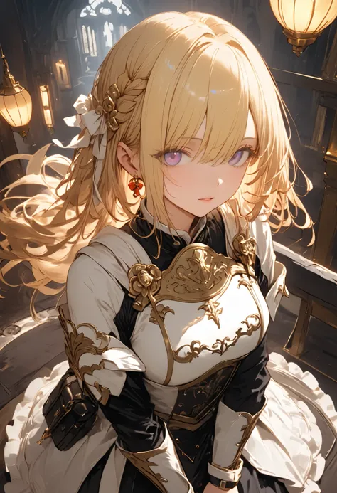 Knight of Cakes、The personification of a cake、Cookie Armor 、big black sword、((swordsman))、Beautiful girl、Candy Castle、 Cookie Bricks、((from above:1.2)),The Knights in Armor、strong pose、Cream dances、(masterpiece,Highest Quality,ultra detail,超high definition...