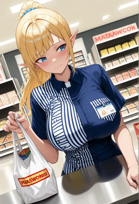 Solo,1 girl, Big breast,Big saggy breast,diagonal. Bangs,blonde hair, hd, másterpiece, absurd,, Big saggy breast, inlove gaze, , blush,masterpiece,best quality,amazing quality,anime coloring,masterpiece,best quality,amazing quality,anime coloring,,Glamorou...