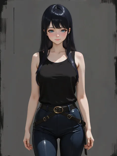 sketch painting, marinette Dopanchan, anime style, A very beautiful and cute 22 year old woman with a slight smile. (((Shy smile))), sharp focus on the face, (((Western eyes:1.5))), (((Extremely detailed ice-blue eyes, beautiful eyes, beautifully detailed ...