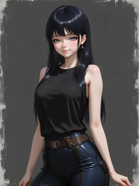 sketch painting, marinette Dopanchan, anime style, A very beautiful and cute 22 year old woman with a slight smile. (((Shy smile))), sharp focus on the face, (((Western eyes:1.5))), (((Extremely detailed ice-blue eyes, beautiful eyes, beautifully detailed ...