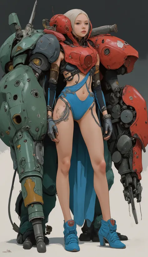 and dramatic lighting, A female figure is standing。with two iconic shapes juxtaposed in an impressive juxtaposition. 最前面for、Smooth , blue suit with intricate form-fitting details. scenes that enhance depth and realism, adds movement and energy to the scene...