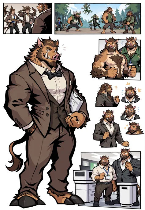 Experienced character reference sheet adoptable for office elves bestiary, masterpiece , modern day alternate universe, no background, full body, multiple views , best quality , masterpiece , character sheet , dungeon & dragons , visual novel , featured on...