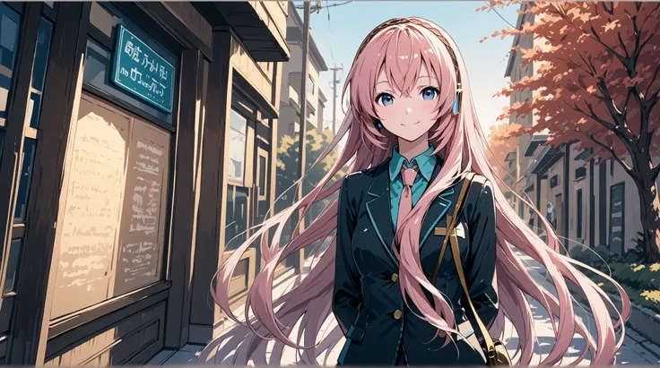 Megurine Luka,Hatsune Miku,high definition, EXTERIOR, smile, mouth, Highest Quality
