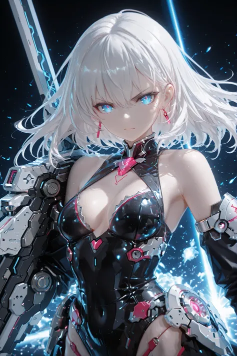 Highest Quality, Ultra High Resolution, masterpiece, Super High Quality, Highest, masterpiece, Mechanical Girl,  Massive Weapons,Firearms,  serious expression, Sci-fi fantasy illustration、high definition RAW color art 、 ,fair skin、serious expression , Grea...