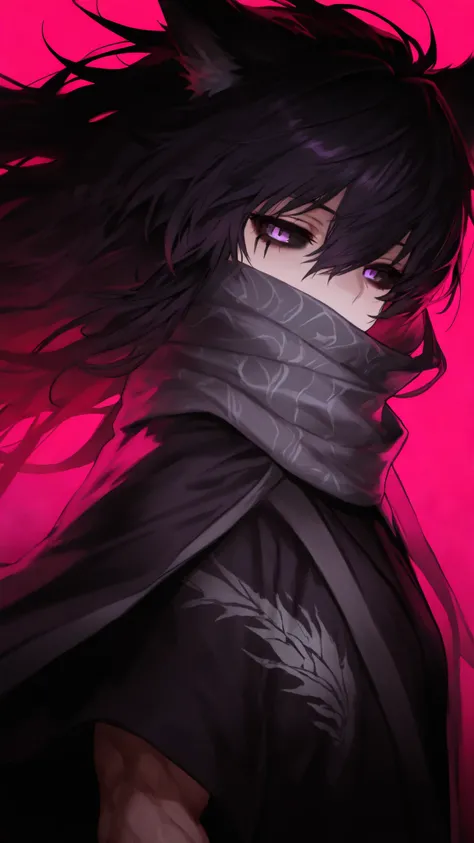 orig, 748cmstyle,(looking at viewer, side shot:0.72), warrior, (face shot:1.1), (1girl:0.35), solo, masterpiece, best quality, amazing quality, very aesthetic, high resolution, ultra-detailed, Ashen hair, black hair, thick hair ,multicoloured hair, wolfgir...