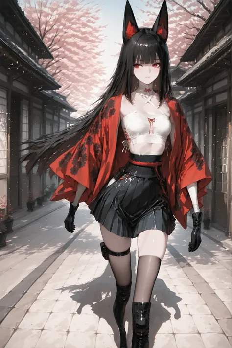 Modern Streetscapes,AkaKitsune,woman,walking,,,front,,,dynamic,anime,masterpiece,top quality,great quality,Very Beautiful,Newest,