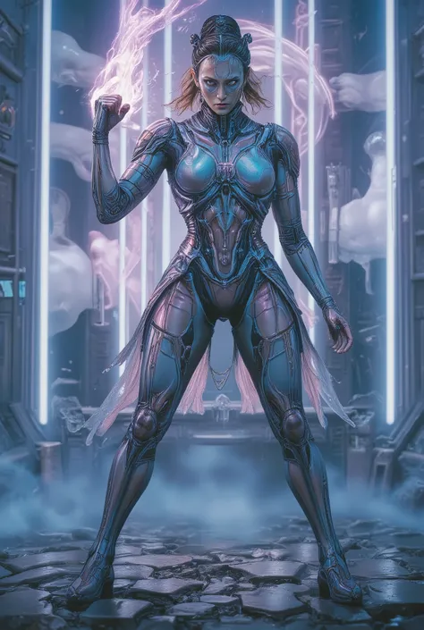 (Masterpiece:1.2), best quality, high resolution, Unity 8K Wallpaper, (super real illustration:1.0), Beautiful Details, very detailed on trends, perfect lighting, neon colored, very detailed on trends CG, Shine eyes, backlit, armor, Shine, full_armor, warf...