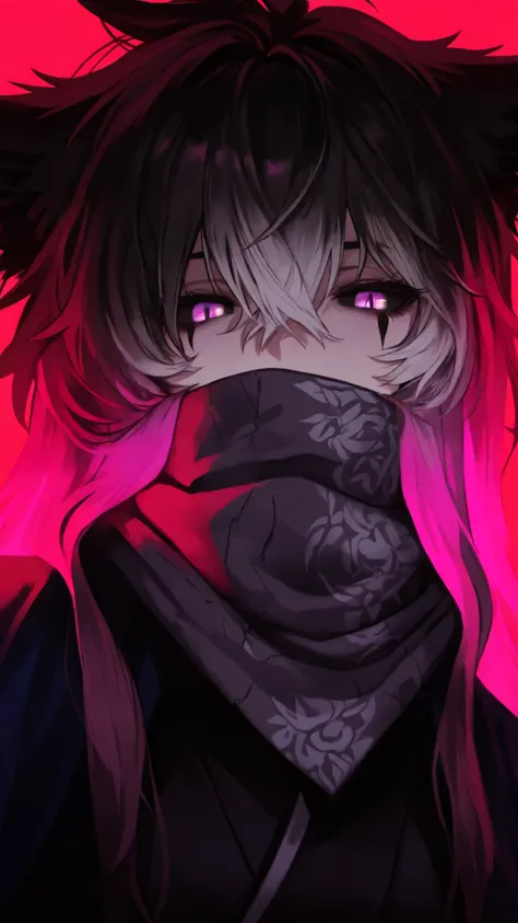 orig, 748cmstyle,(looking at viewer, side shot:0.72), warrior, (face shot:1.1), (1girl:0.665), solo, masterpiece, best quality, amazing quality, very aesthetic, high resolution, ultra-detailed, white hair, black hair, thick hair,multicoloured hair, wolfgir...