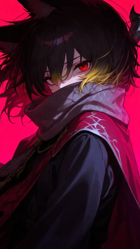 Texas, DonSancho, vampire, blonde hair, red eyes, 748cmstyle,(looking at viewer, side shot:0.72), warrior, (face shot:1.1), (1girl:0.665), solo, masterpiece, best quality, amazing quality, very aesthetic, high resolution, ultra-detailed, wolfgirl, wolf ear...