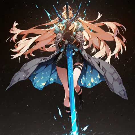 Alone, 1 girl, solitary female character, a young teenager about 1.5 meters tall. She stands alone against a deep black background, making her stand out vividly. Her physique and height are exactly like Terakomari Gandesblood from The Vexations of a Shut-I...