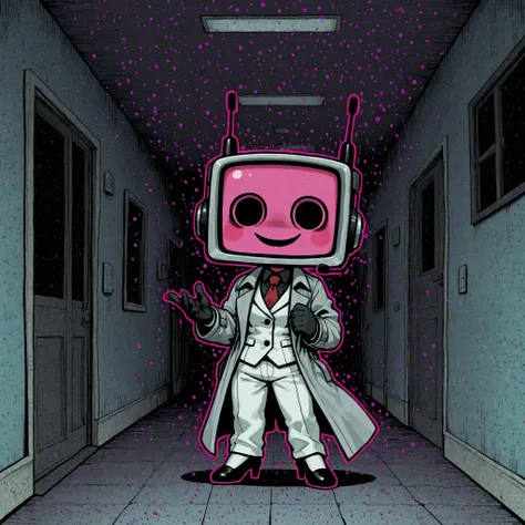[The Horror Radio], (masterpiece, high quality:1.2), chibi style, super-deformed body,
solo, 1girl, soft shading,

teleported, radio_head, normal_face, pink face,cute, creepy, glitching magic, magic, TV head, pixel noise, static screen, antennas, side head...