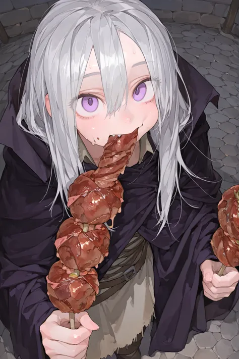 (masterpieces:1.2, Best quality inside), (beautiful detailed eyes: 1.2), ((1 beautiful girl)), (Beautiful background:1.2), (Highly Detailed CG, Super Detailed),(very detailed and beautiful:1.1), (perfect detail:1.1), (Viewer :1.2), silver long hair and pur...