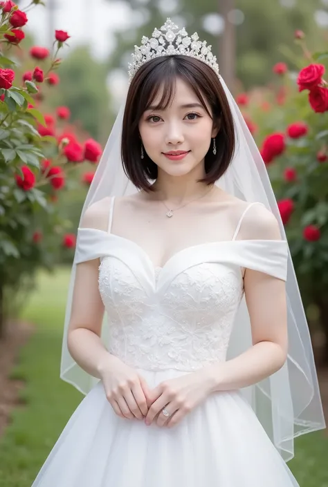 (Best quality: 1.5), (Realistic: 1.5), (1 person: 1.5), full body, ((Slightly small breasts:1.5), (Slightly Low angle:1.3), Highly detailed, High resolution, 8k, Natural colored lips, Cute smile, Japanese woman, 20-year-old girl, beautiful and elegant feat...