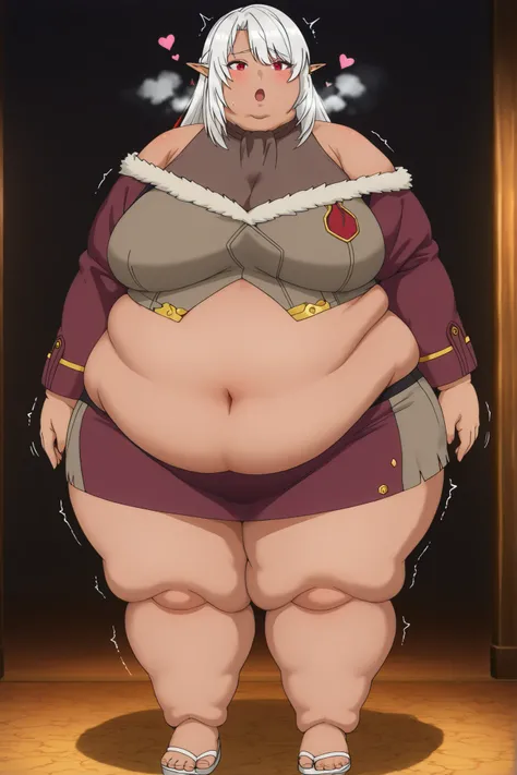 (masterpiece, ultra high definition, 16k, intricate), sharp focus, crisp details,
1girl, solo,
curvy, breasts, wide hips, female_orgasm, heart_shapes, twitching,
silk amberwood (aparida), dark elf, long hair, white hair, pointy ears, red eyes, mature femal...