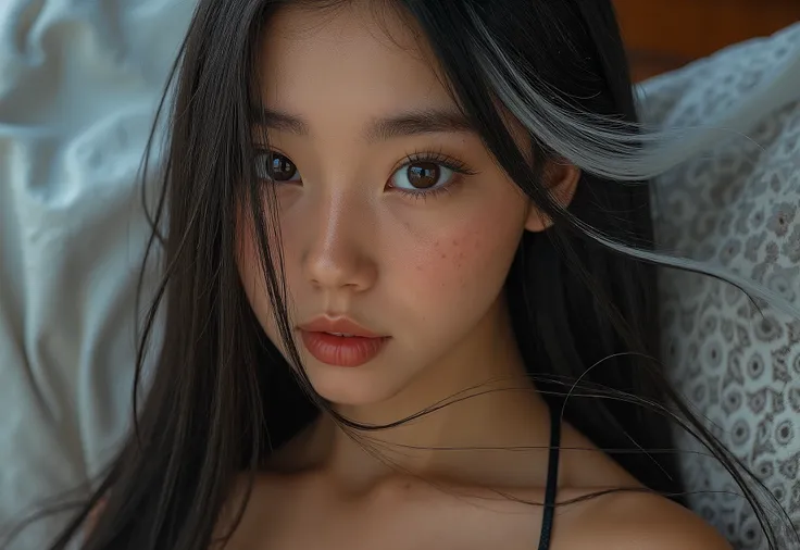 ((ultra realistic, close-up on her beautiful face)), 18-year-old ninja warrior, ultra detailed, very detailed costume, realistic image, ultra detailed, masterpiece, 8k, ultra hd, very flexible girl, very beautiful and sensual 18-year-old girl, goddess of b...